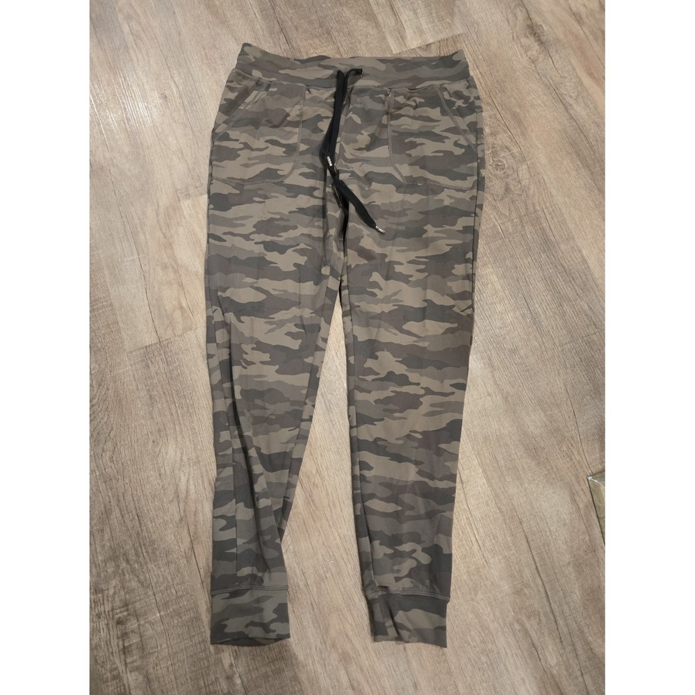 ZYIA Active Pants Womens Size Large Green Camouflage Jogger Tapered Pull On
